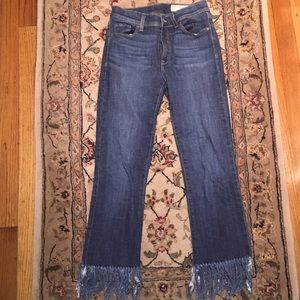 Pistola Frayed Hem Dark Wash Jeans